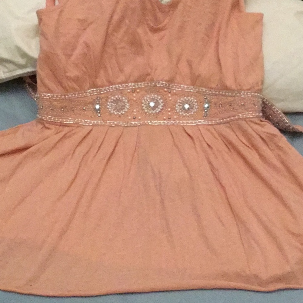 VTG Y2K Anthro Peplum Boho Top Beaded Sash - Picture 8 of 16